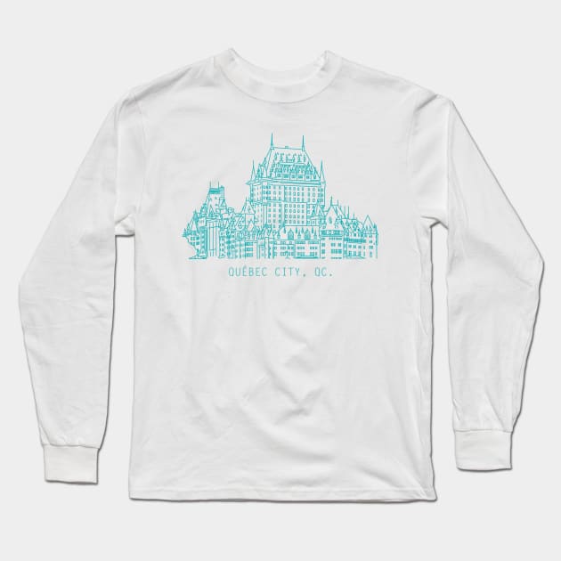 Québec City skyline v1 Long Sleeve T-Shirt by scotmccormack